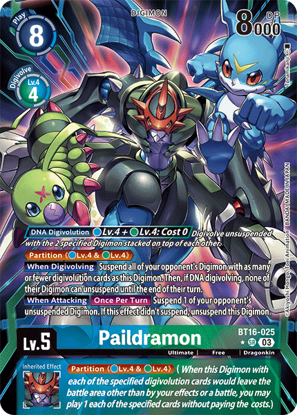 (025) Digimon TCG Beginning Observer Single: Paildramon (BT16-025) (V.2) Alternative Art