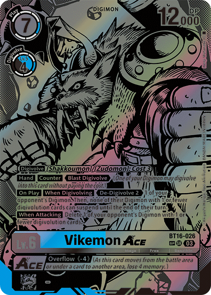 (026) Digimon TCG Beginning Observer Single: Vikemon Ace (BT16-026) (V.3) Special