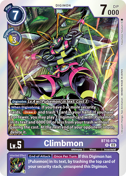 (074) Digimon TCG Beginning Observer Single: Climbmon (BT16-074) Rare