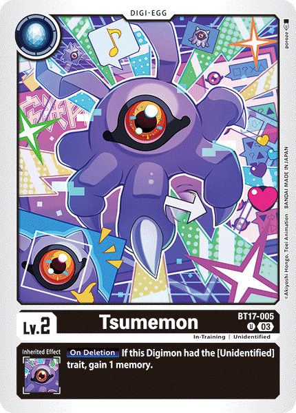 (005) Digimon TCG Secret Crisis Single: Tsumemon (BT17-005) Uncommon