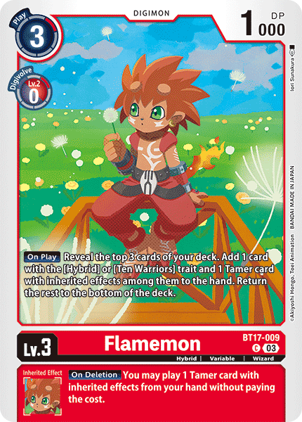 (009) Digimon TCG Secret Crisis Single: Flamemon (BT17-009) Common