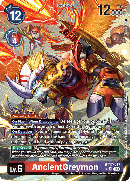 (017) Digimon TCG Secret Crisis Single: AncientGreymon (BT17-017) (V.2) Alternative Art