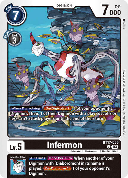 (055) Digimon TCG Secret Crisis Single: Infermon (BT17-055) Common