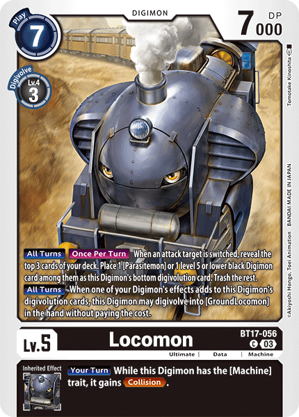 (056) Digimon TCG Secret Crisis Single: Locomon (BT17-056) Common