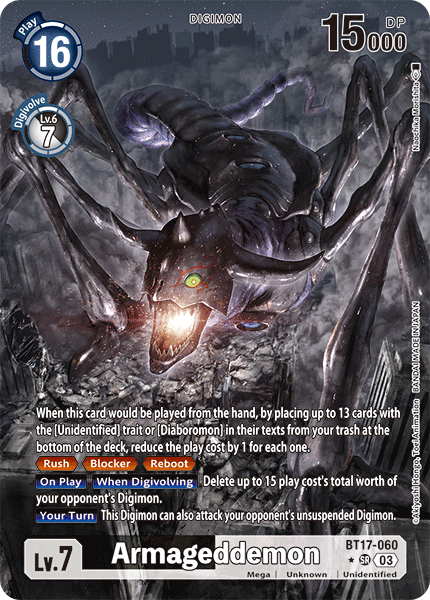 (060) Digimon TCG Secret Crisis Single: Armageddemon (BT17-060) (V.2) Alternative Art