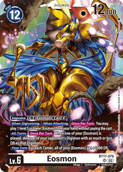 (076) Digimon TCG Secret Crisis Single: Eosmon (BT17-076) (V.1) Super Rare