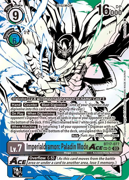 (077) Digimon TCG Secret Crisis Single: Imperialdramon: Paladin Mode Ace (BT17-077) (V.3) Special