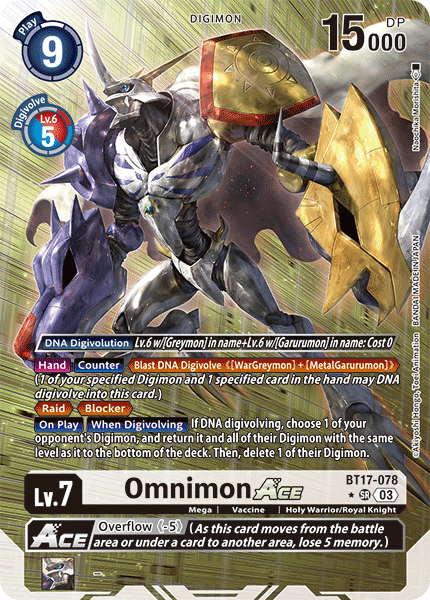 (078) Digimon TCG Secret Crisis Single: Omnimon Ace (BT17-078) (V.2) Alternative Art