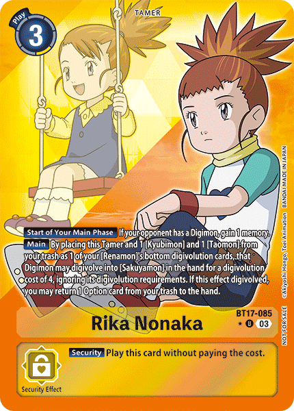 (085) Digimon TCG Secret Crisis Single: Rika Nonaka (BT17-085) (V.2) Alternative Art