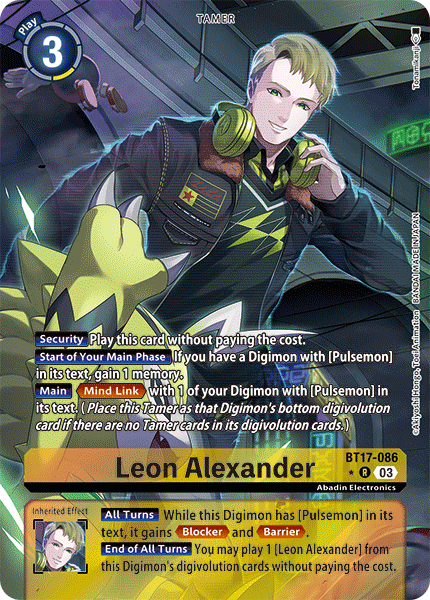 (086) Digimon TCG Secret Crisis Single: Leon Alexander (BT17-086) (V.2) Alternative Art