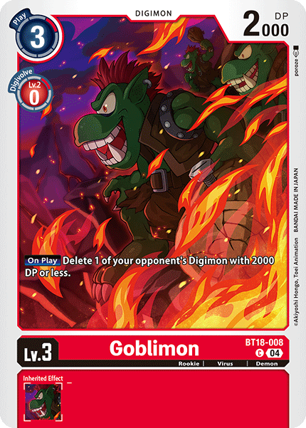 (008) Digimon TCG Special Booster Ver 2.0 Single: Goblimon (BT18-008) Common