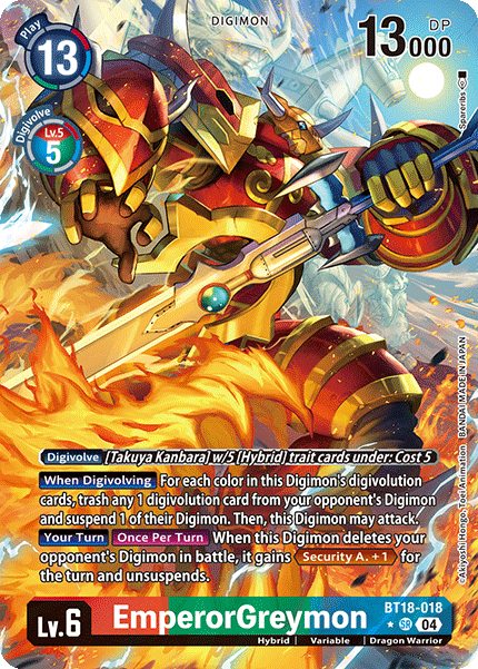 (018) Digimon TCG Special Booster Ver 2.0 Single: EmperorGreymon (BT18-018) (V.2) Alternative Art