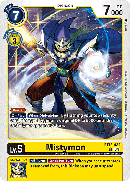 (039) Digimon TCG Special Booster Ver 2.0 Single: Mistymon (BT18-039) Uncommon