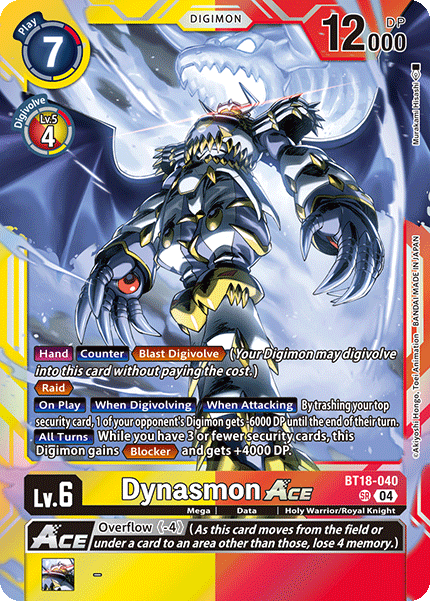 (040) Digimon TCG Special Booster Ver 2.0 Single: Dynasmon Ace (BT18-040) (V.1) Super Rare