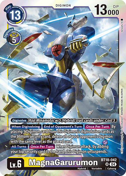 (042) Digimon TCG Special Booster Ver 2.0 Single: MagnaGarurumon (BT18-042) (V.1) Super Rare