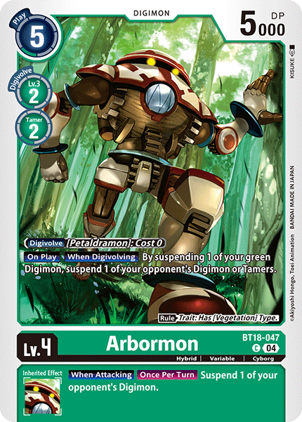 (047) Digimon TCG Special Booster Ver 2.0 Single: Arbormon (BT18-047) Common