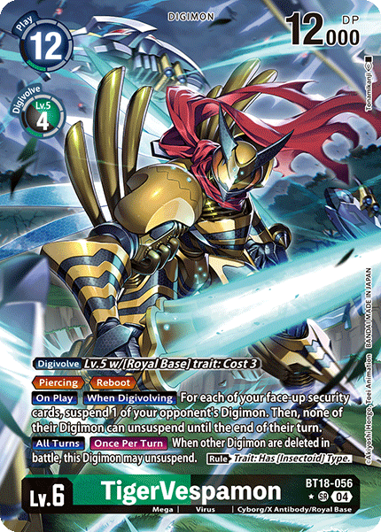 (056) Digimon TCG Special Booster Ver 2.0 Single: TigerVespamon (BT18-056) (V.2) Alternative Art