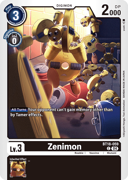 (059) Digimon TCG Special Booster Ver 2.0 Single: Zenimon (BT18-059) Common