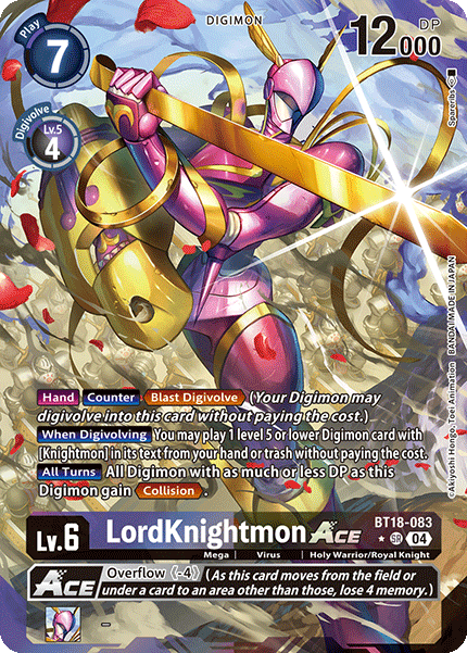 (083) Digimon TCG Special Booster Ver 2.0 Single: LordKnightmon Ace (BT18-083) (V.2) Alternative Art