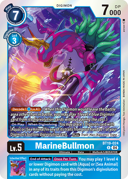(BT19-024) Digimon TCG Special Booster Ver 2.0 Single: MarineBullmon (BT19-024) Rare