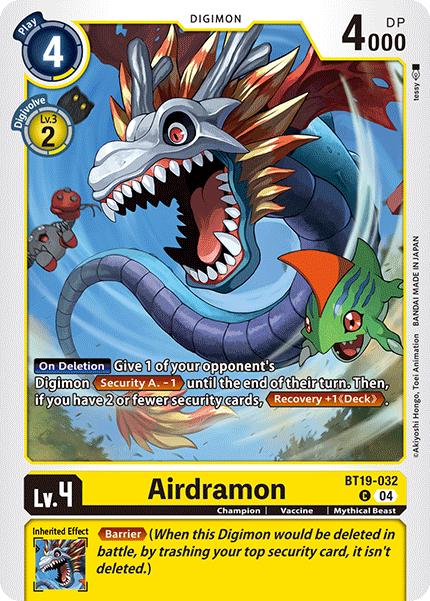 (BT19-032) Digimon TCG Special Booster Ver 2.0 Single: Airdramon (BT19-032) Common