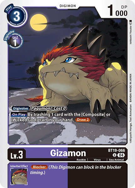 (BT19-066) Digimon TCG Special Booster Ver 2.0 Single: Gizamon (BT19-066) Uncommon