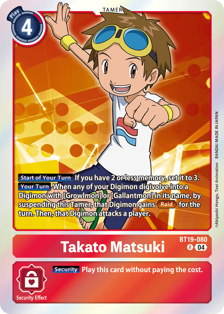 (BT19-080) Digimon TCG Special Booster Ver 2.5 Single: Takato Matsuki (BT19-080) Rare