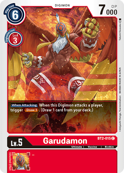 (BT2-015) Digimon TCG Release Special Booster v1.5 Single: Garudamon (BT2-015) Common