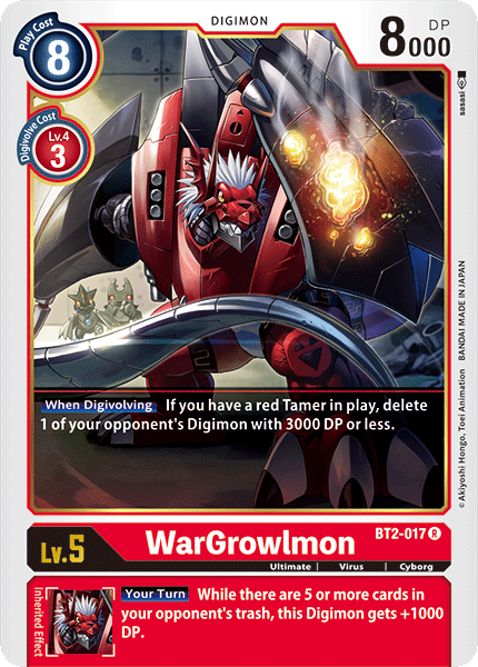 (BT2-017) Digimon TCG Release Special Booster v1.0 Single: WarGrowlmon (BT2-017) Rare