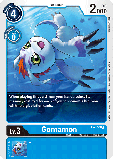(BT2-023) Digimon TCG Release Special Booster v1.5 Single: Gomamon (BT2-023) Common