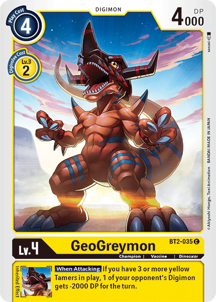(BT2-035) Digimon TCG Release Special Booster v1.5 Single: GeoGreymon (BT2-035) Common