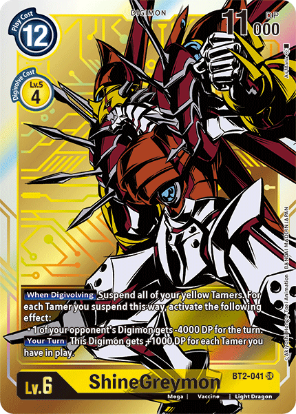 (BT2-041) Digimon TCG Release Special Booster v1.5 Single: ShineGreymon (BT2-041) (V.2) Alternative Art
