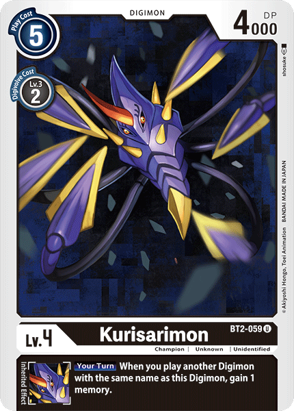 (BT2-059) Digimon TCG Release Special Booster v1.0 Single: Kurisarimon (BT2-059) Uncommon