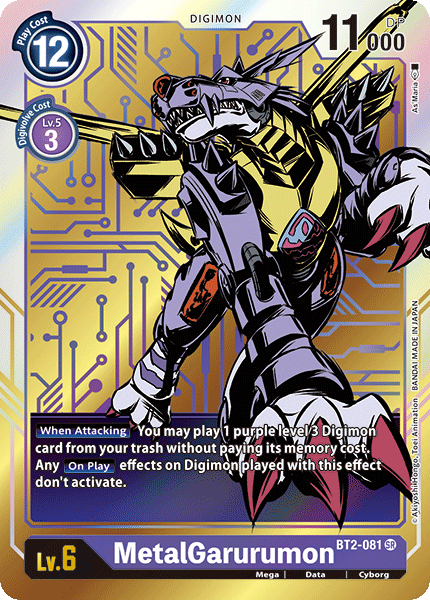 (BT2-081) Digimon TCG Release Special Booster v1.0 Single: MetalGarurumon (BT2-081) (V.2) Alternative Art