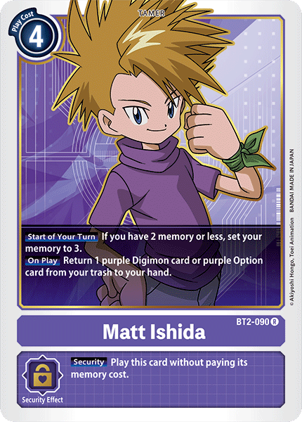 (BT2-090) Digimon TCG Release Special Booster v1.0 Single: Matt Ishida (BT2-090) Rare