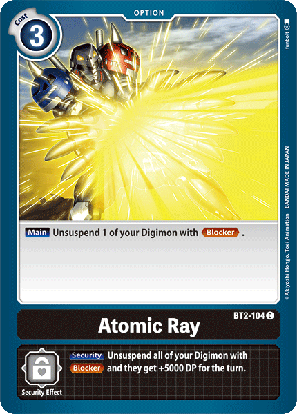 (BT2-104) Digimon TCG Release Special Booster v1.0 Single: Atomic Ray (BT2-104) Common