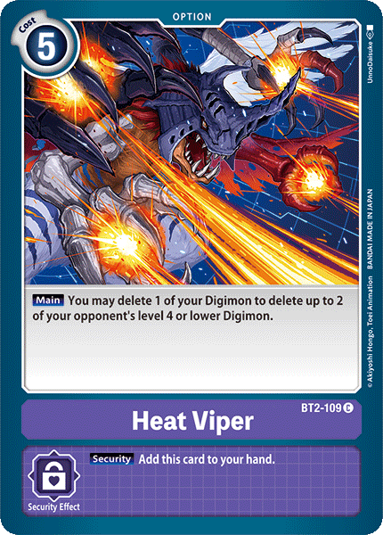 (BT2-109) Digimon TCG Release Special Booster v1.0 Single: Heat Viper (BT2-109) Common