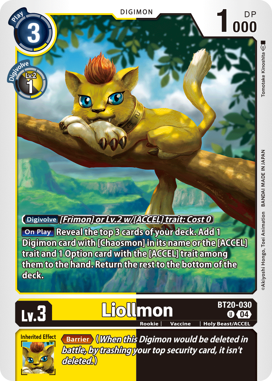 (030) Digimon TCG Special Booster Ver 2.5 Single: Liollmon (BT20-030) Uncommon