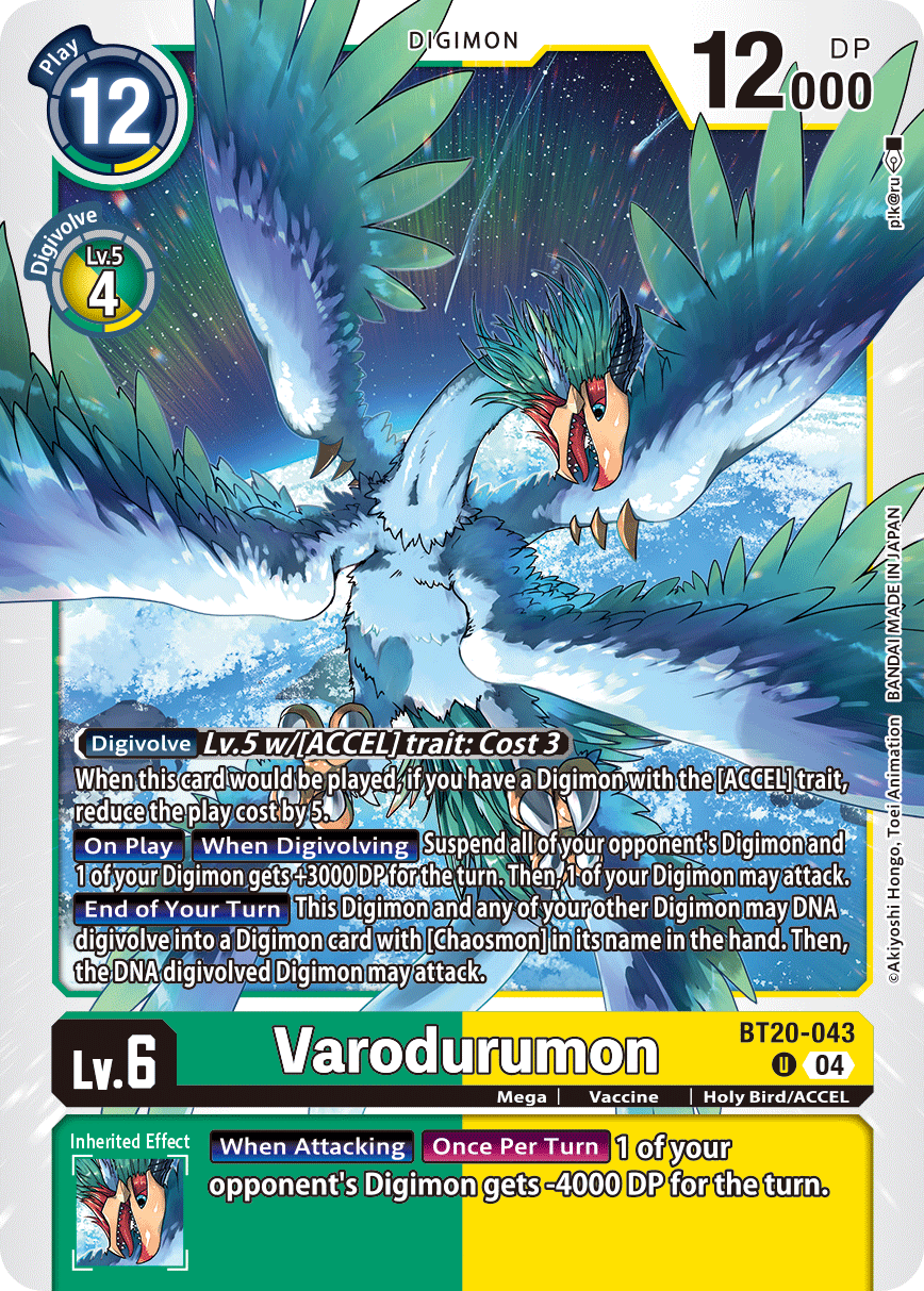 (043) Digimon TCG Special Booster Ver 2.5 Single: Varodurumon (BT20-043) Uncommon