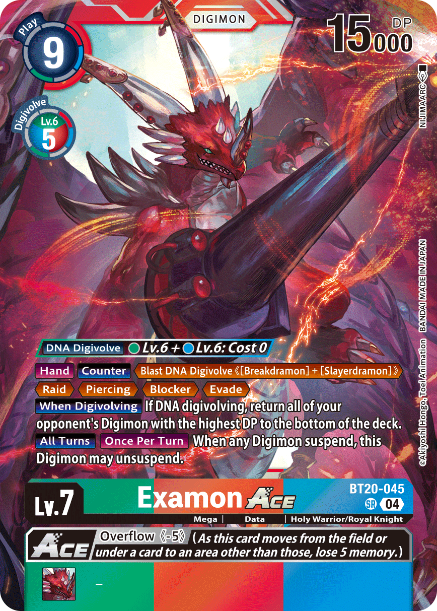 (045) Digimon TCG Special Booster Ver 2.5 Single: Examon Ace (BT20-045) (V.1) Super Rare