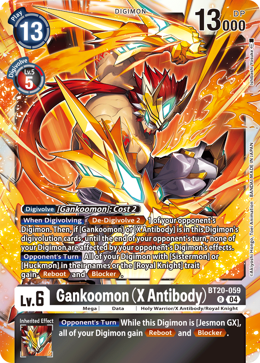 (059) Digimon TCG Special Booster Ver 2.5 Single: Gankoomon (X Antibody) (BT20-059) Rare