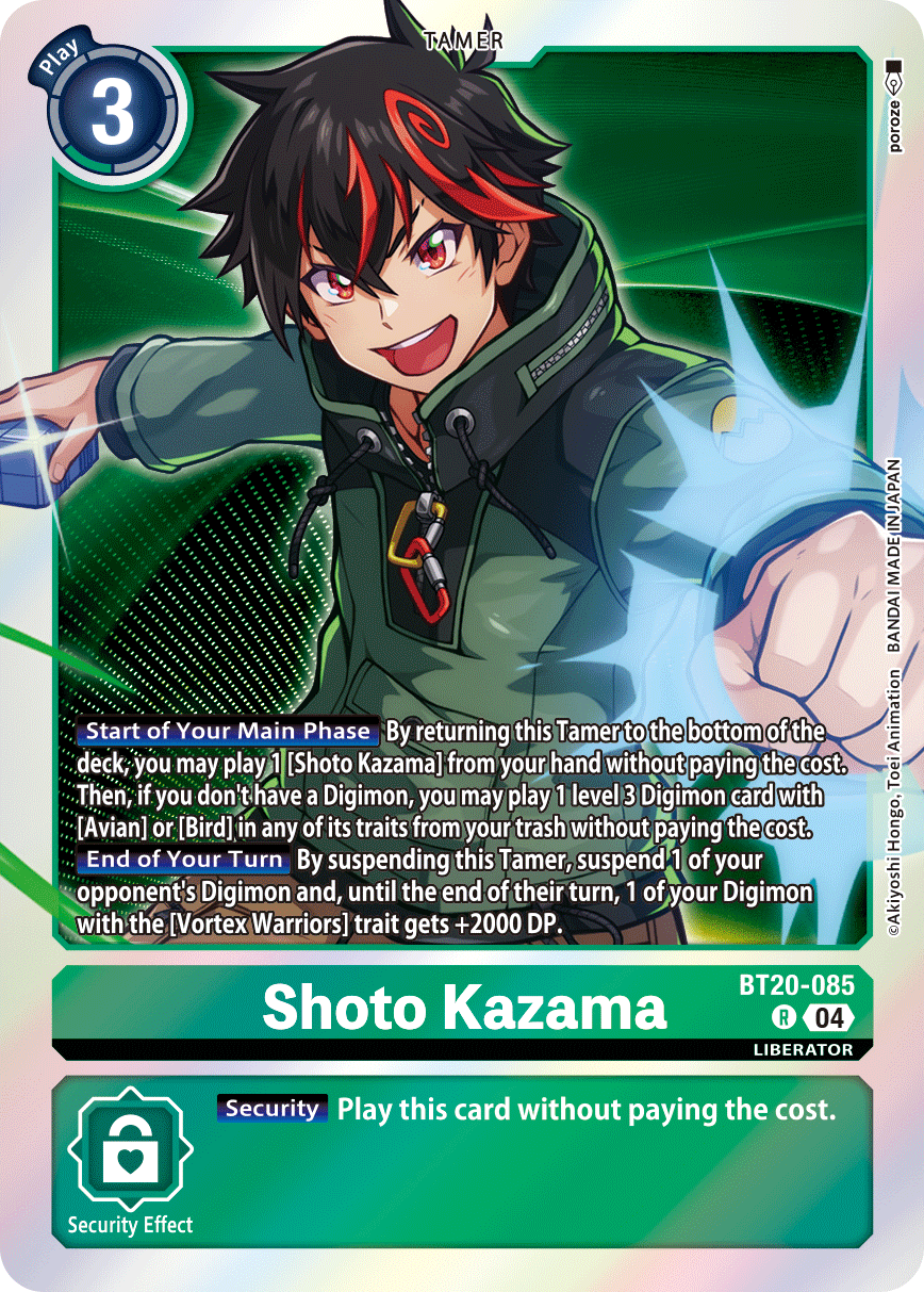 (085) Digimon TCG Special Booster Ver 2.5 Single: Shoto Kazama (BT20-085) (V.1) Rare