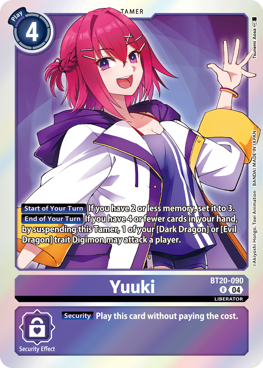 (090) Digimon TCG Special Booster Ver 2.5 Single: Yuuki (BT20-090) Rare