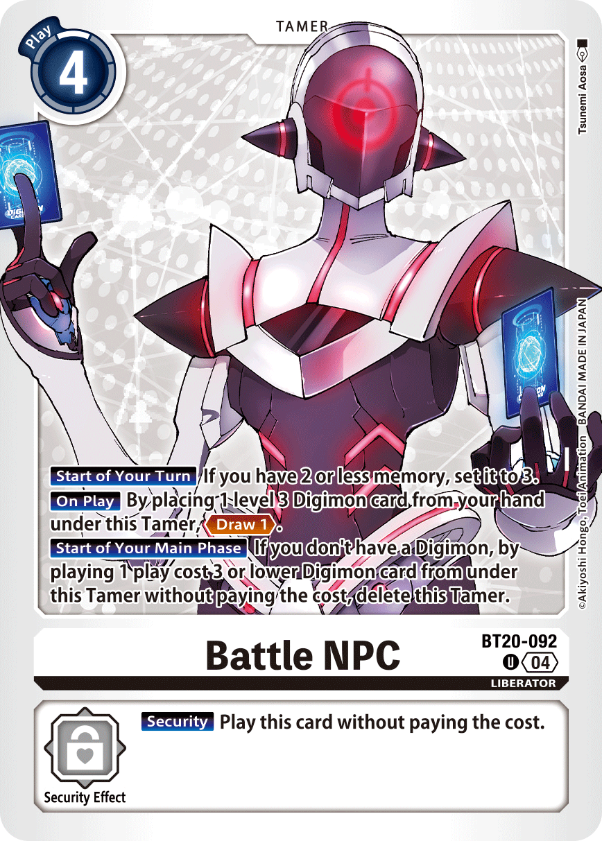 (092) Digimon TCG Special Booster Ver 2.5 Single: Battle NPC (BT20-092) Uncommon
