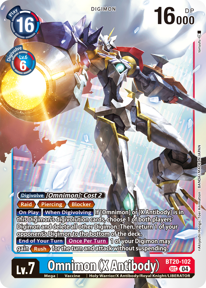 (102) Digimon TCG Special Booster Ver 2.5 Single: Omnimon (X Antibody) (BT20-102) (V.3) Alternative Art
