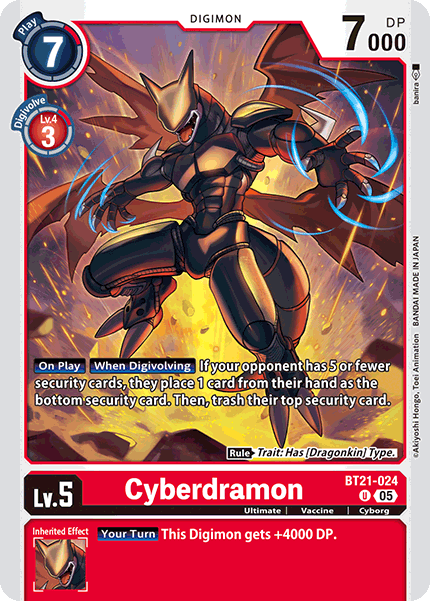 (024) Digimon TCG World Convergence Single: Cyberdramon (BT21-024) Uncommon
