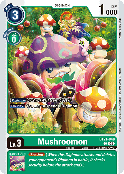 (048) Digimon TCG World Convergence Single: Mushroomon (BT21-048) Common