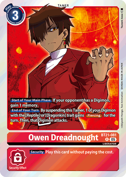 (081) Digimon TCG World Convergence Single: Owen Dreadnought (BT21-081) (V.2) Alternative Art