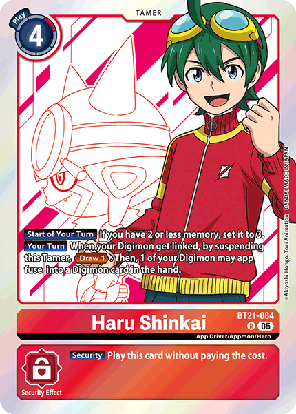(084) Digimon TCG World Convergence Single: Haru Shinkai (BT21-084) (V.2) Alternative Art