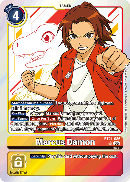 (086) Digimon TCG World Convergence Single: Marcus Damon (BT21-086) (V.1) Super Rare